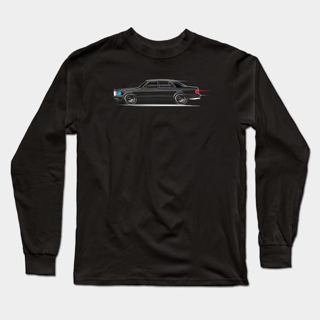 Mercedes Benz W116 Sedan 450 SE Four Door Long Sleeve T-Shirt by PauHanaDesign